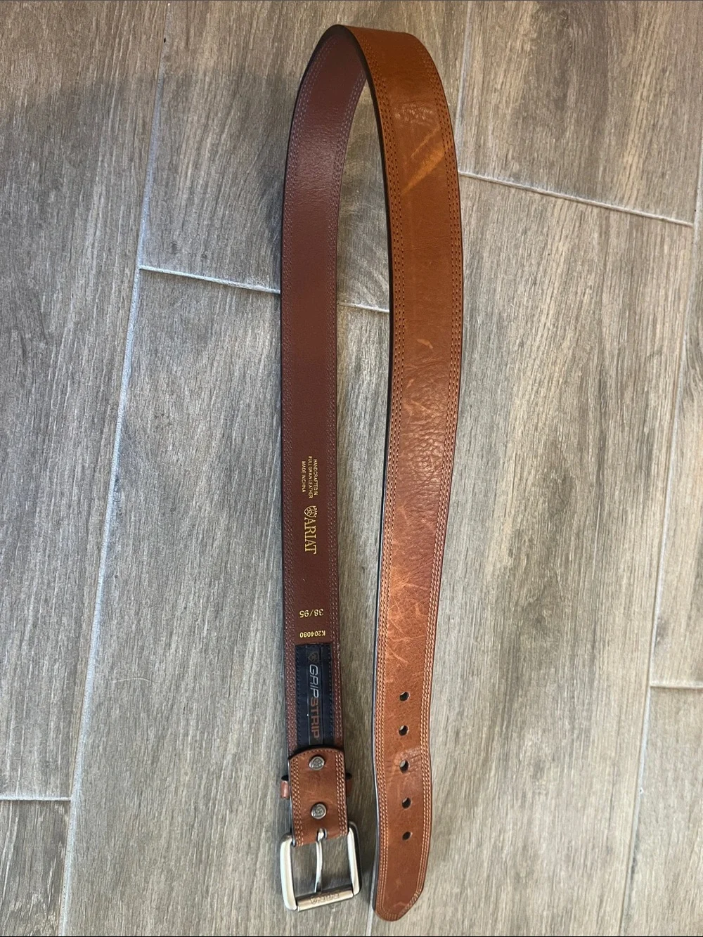 Ariat Brown Leather Belt with Silver Buckle